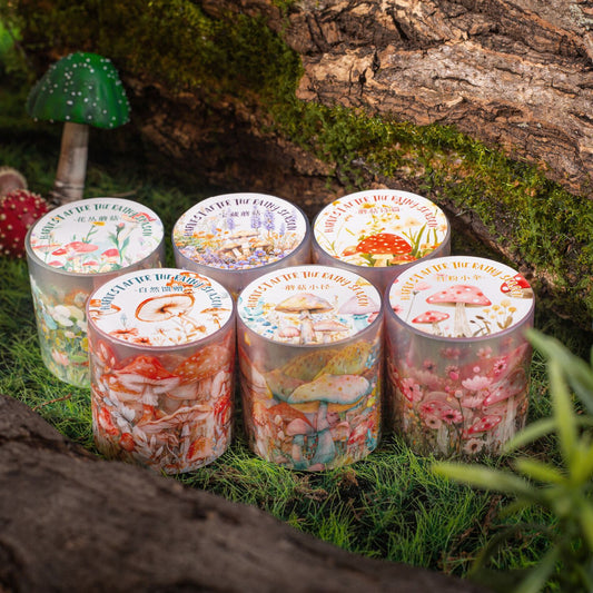 MHD-YJHD005-|RC|Mushroom Theme Transparent PET Sticker Roll | 40 mm | 2mtr