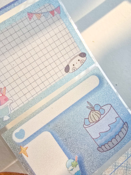 Km2759 - 1 pc Kawaii Sticker Roll Pink | 48 pcs Stickers | Pet Transparent Stickers | Bunny