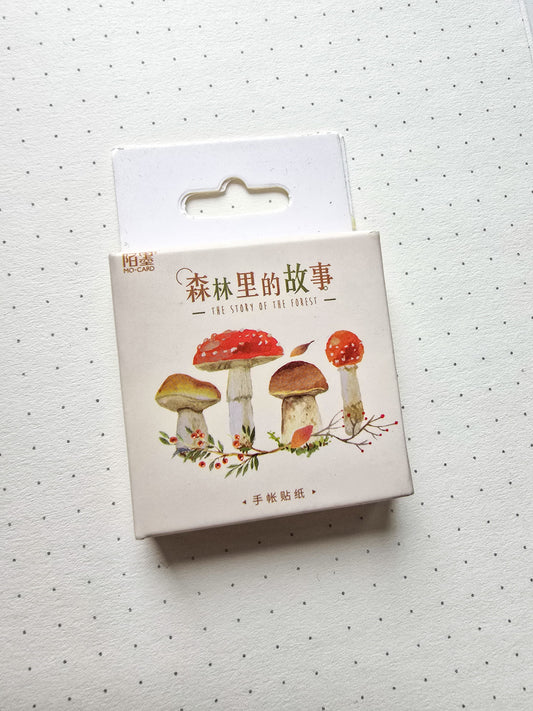 MMK04B002 Paper sticker Pack Mushroom sticker| The Story of the forest | 46 pcs