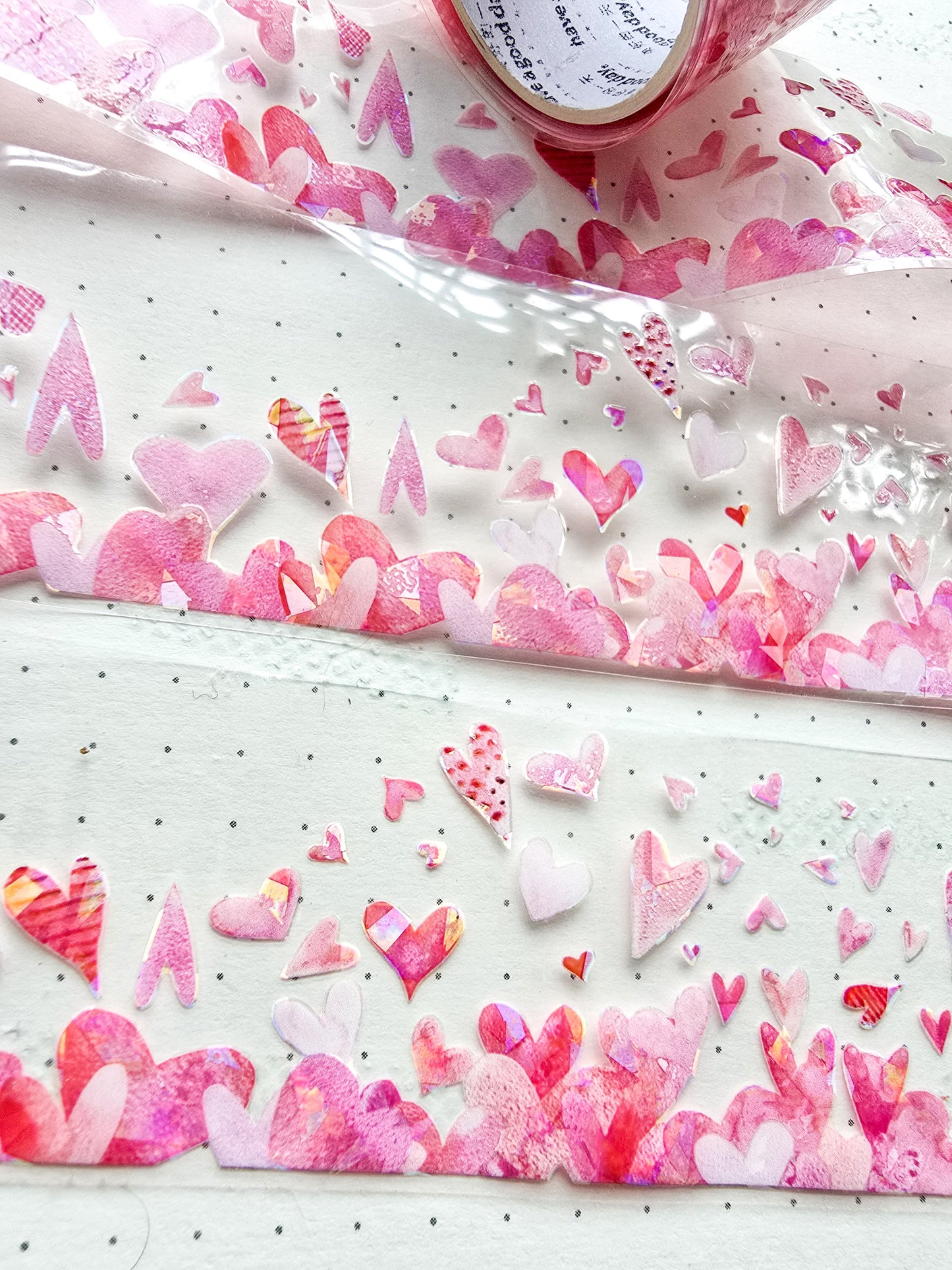 MHD-JDDX001|RC| Transparent Love Sticker Roll Pink
