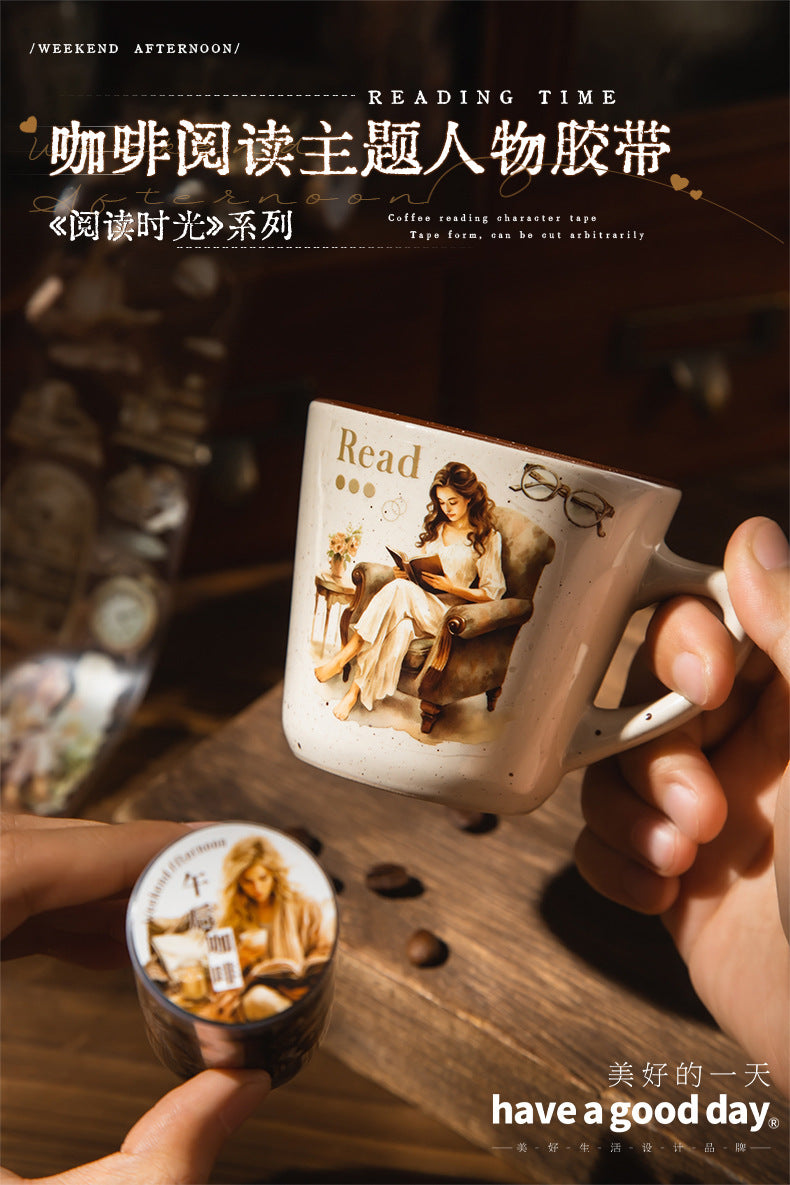MHD-YDSG003|RD|-Coffee Theme Transparent PET Sticker Roll | 60 mm | 2mtr