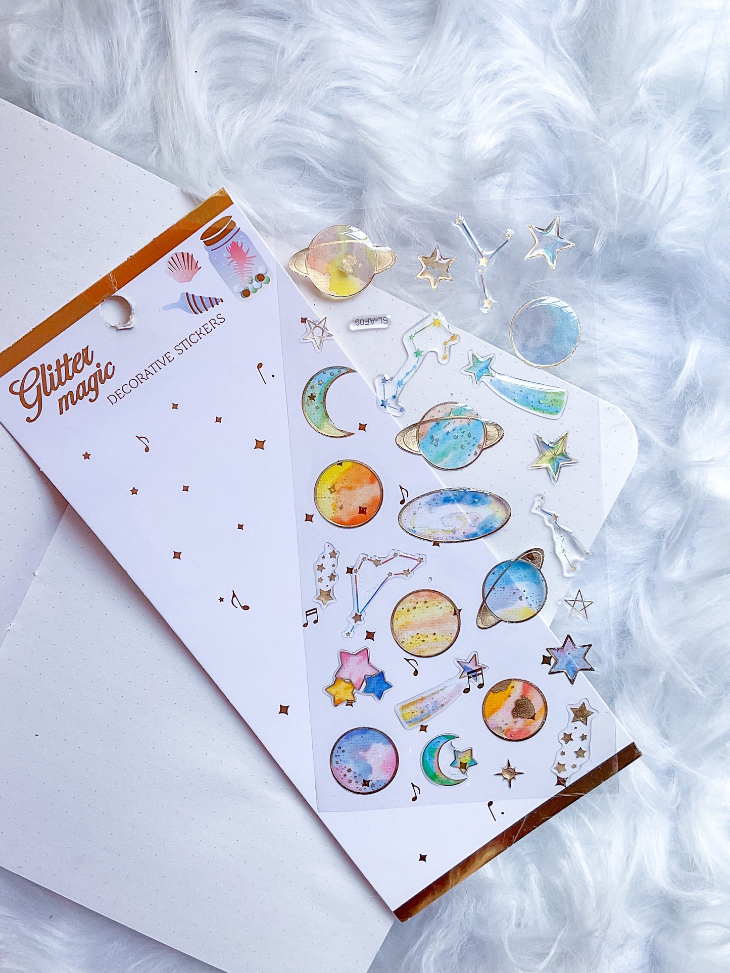 SL- AF09|G-10|GB21027 | Glitter Magic | Decorative Stickers | 3D| Transparent Sticker |