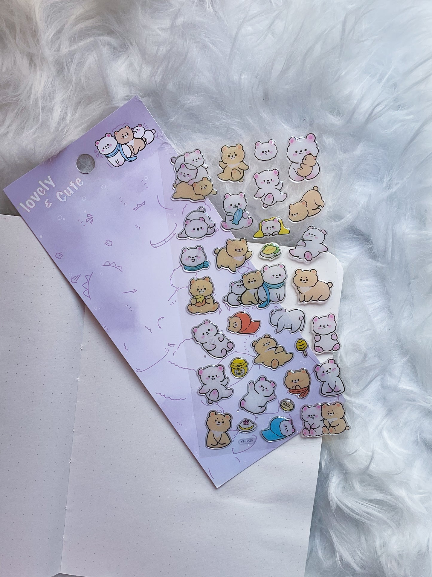YT-EA 200 | G11 | Lovely & Cute | Transparent Kawaii | 3D Sticker |
