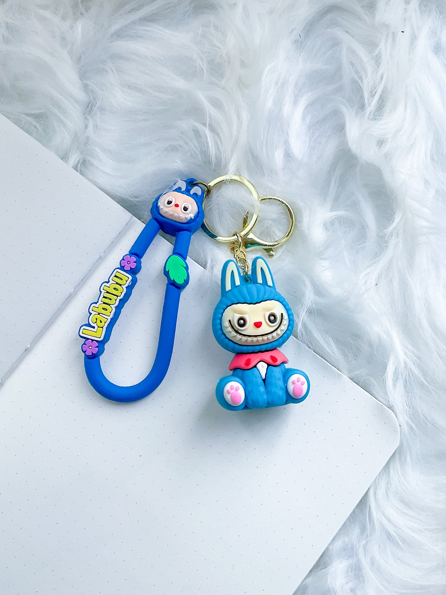 Labubu Key Chain | Trending Key Chain With Loop & Hook Keyring | Sky Blue|