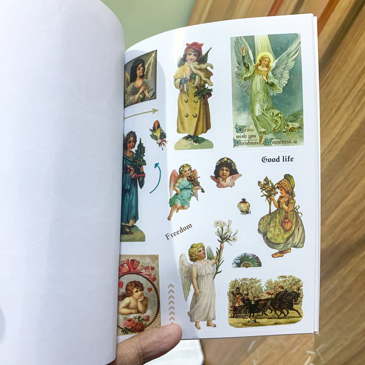 KQ0081AM Angel memory Booklet (Retro Manor Series) | 20 Sheets. Vintage Sticker Book