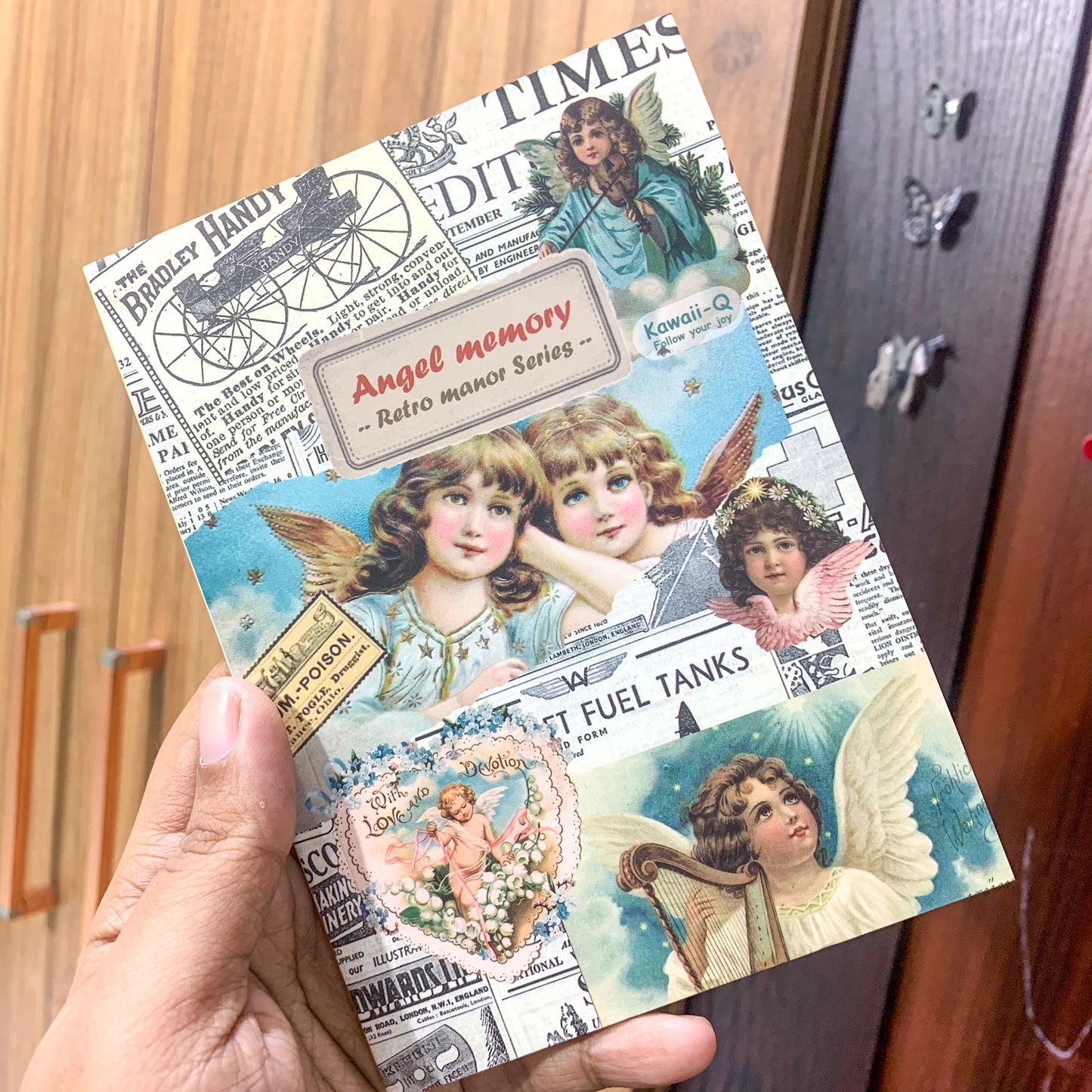 KQ0081AM Angel memory Booklet (Retro Manor Series) | 20 Sheets. Vintage Sticker Book