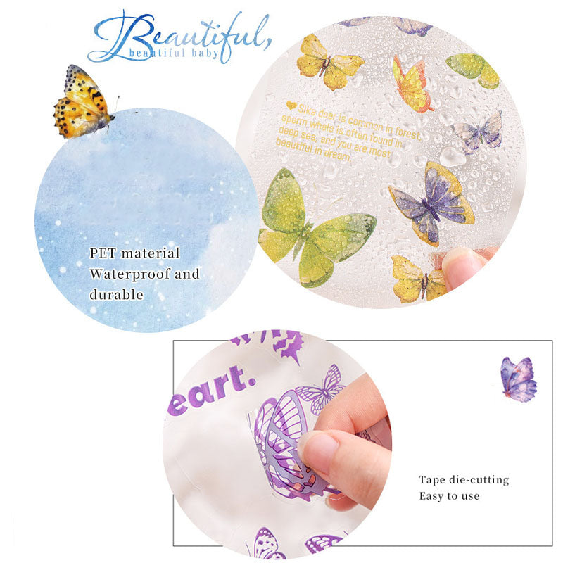 CYLG604|G-1| sticker colorful wings streamer series butterfly cutting film hand account pet creative hand account material sticker
