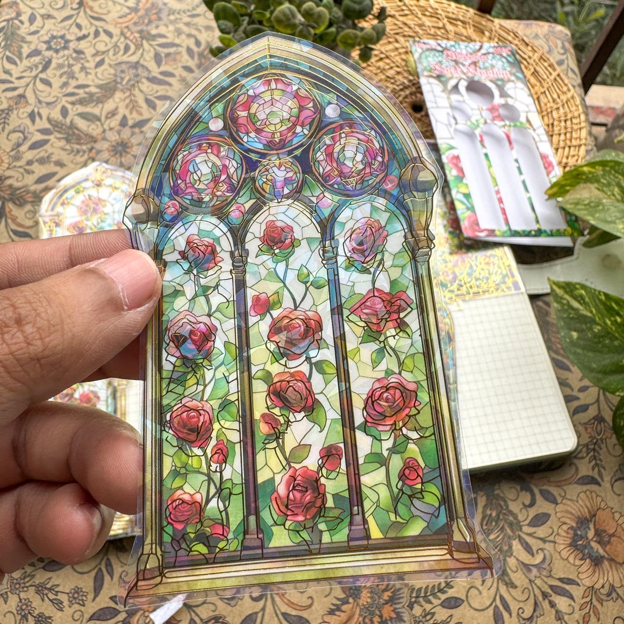CJHS601 - |G4| sticker window Jing color series laser retro hand curtain waterproof PET material sticker