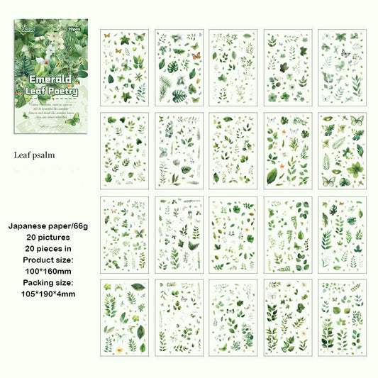 FHYX804|G-6| - sticker book Flower image series Large quantity die-cut stickers Retro material creative stickers