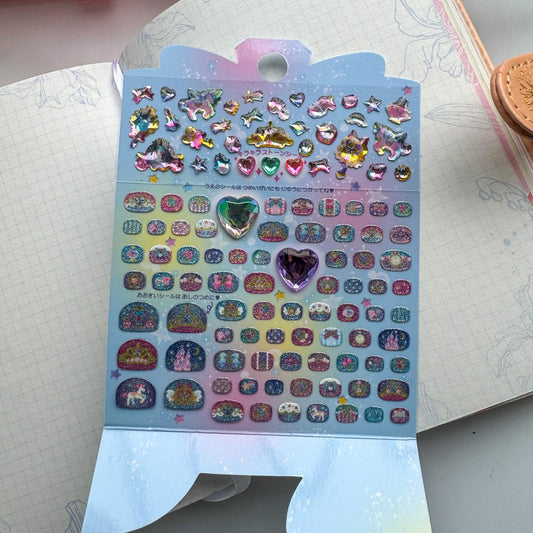Slaqn04|G-10| 3D Journal Stone Sparkling Sticker -Nail ART Sticker - 1 sheet | Pre-cut