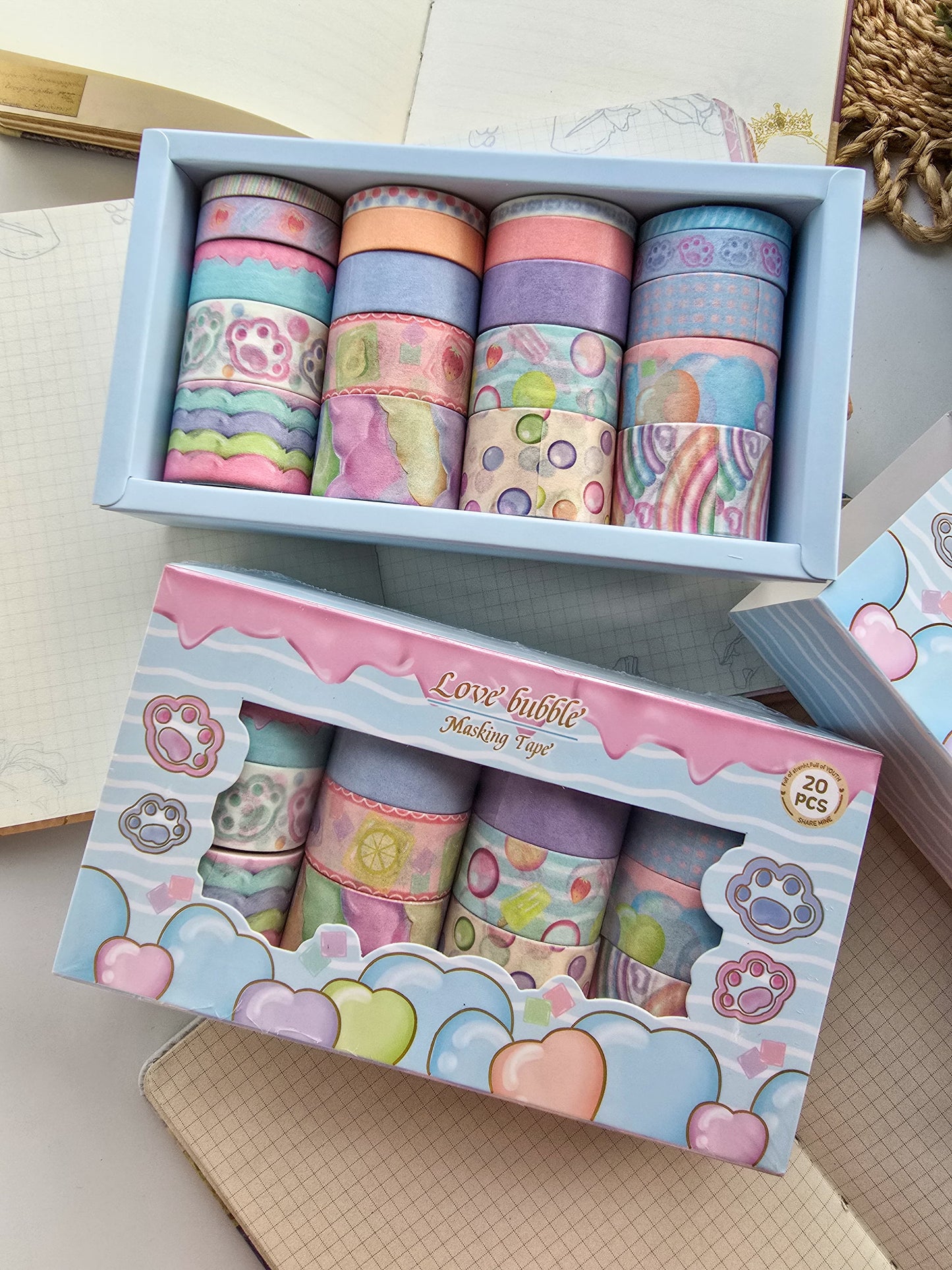 #3 Washi Tape Set of 20 Washi tapes | Japanese Washi Paper | 2 Meter each