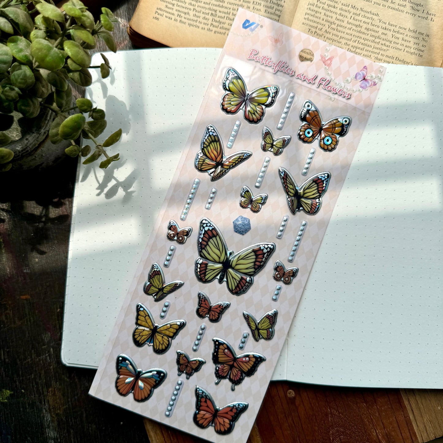 Wxfh 1 PET Journal butterfly sticker