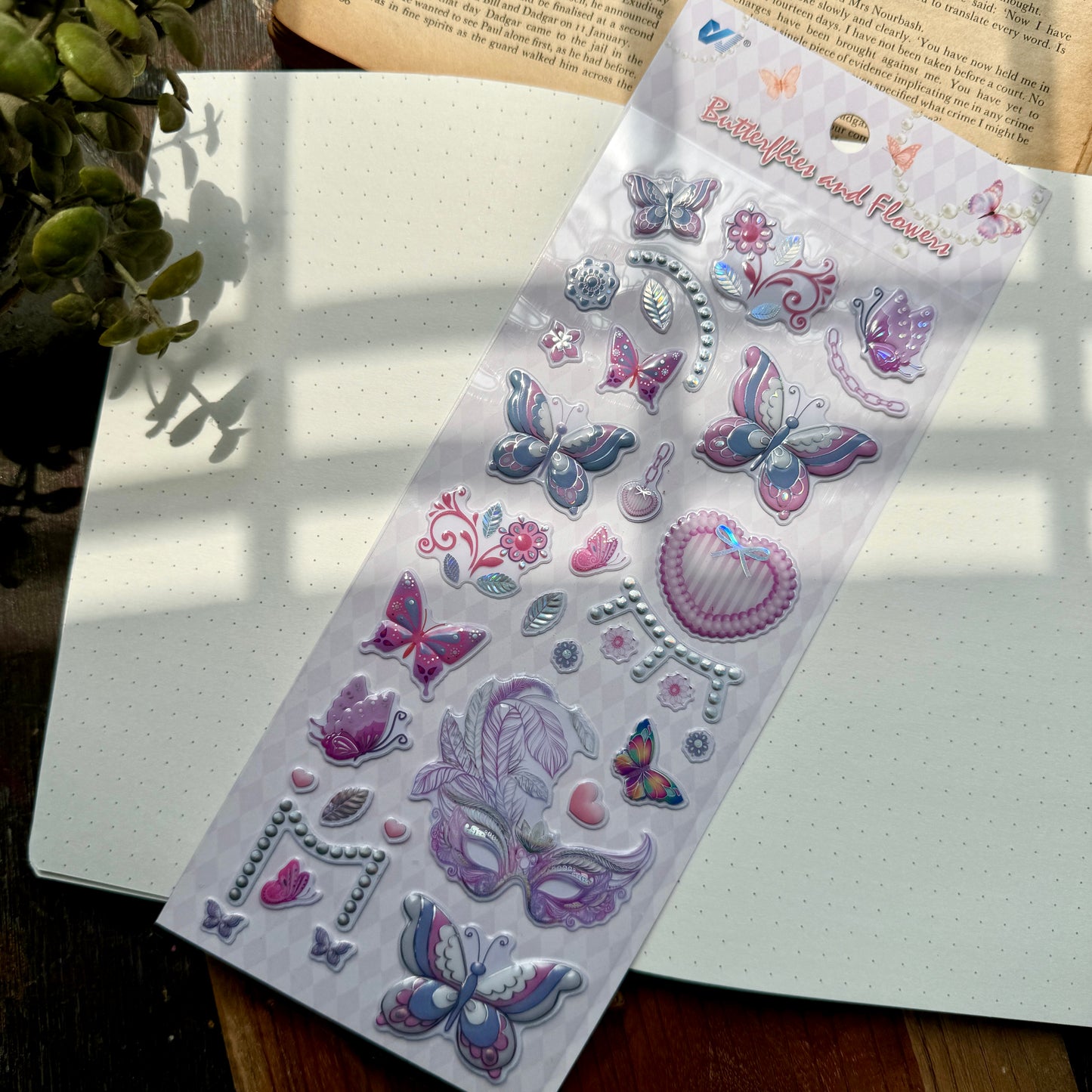 Wxfh 2 PET Journal butterfly sticker