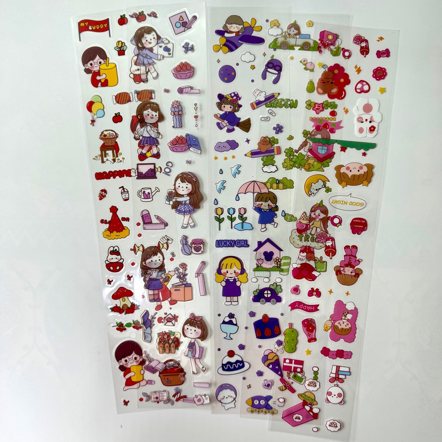 #10 Kawaii Long Sticker Set | Cute Stickers | 40*8cm | 20 Sheets
