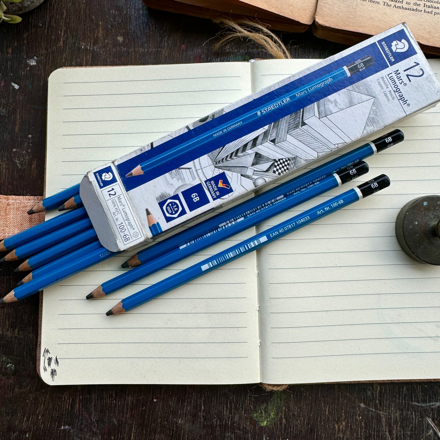 1 Pc Staedtler mars Lumograph pencils black 6B Sketch material