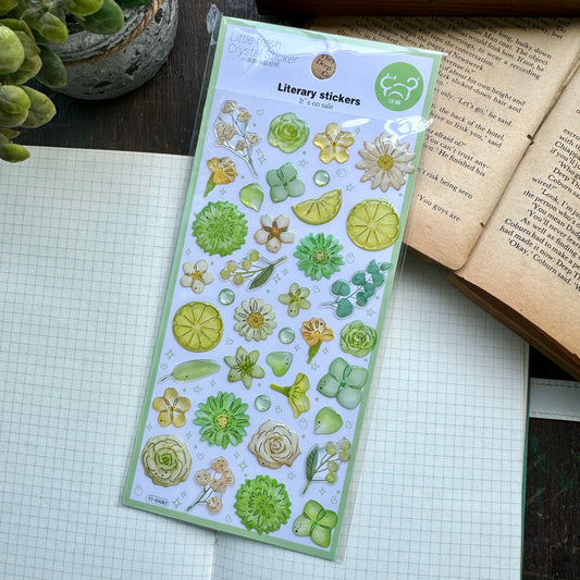 YTEA83|G-10| Little Fresh Crystal Sticker 3d foiled | 1 sheet | Lunar