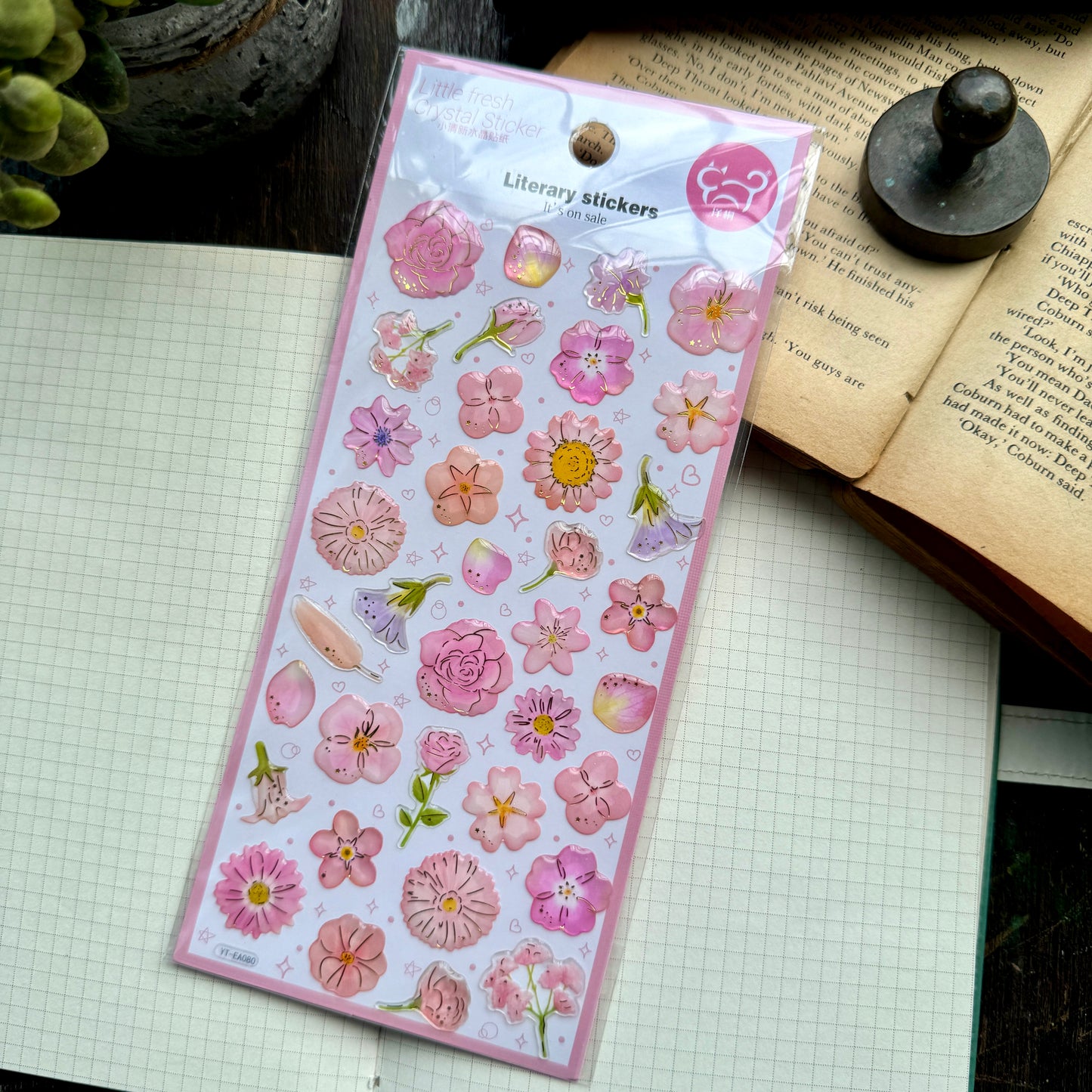 YTEA80|G-10| Little Fresh Crystal Sticker 3d foiled | 1 sheet | Lunar