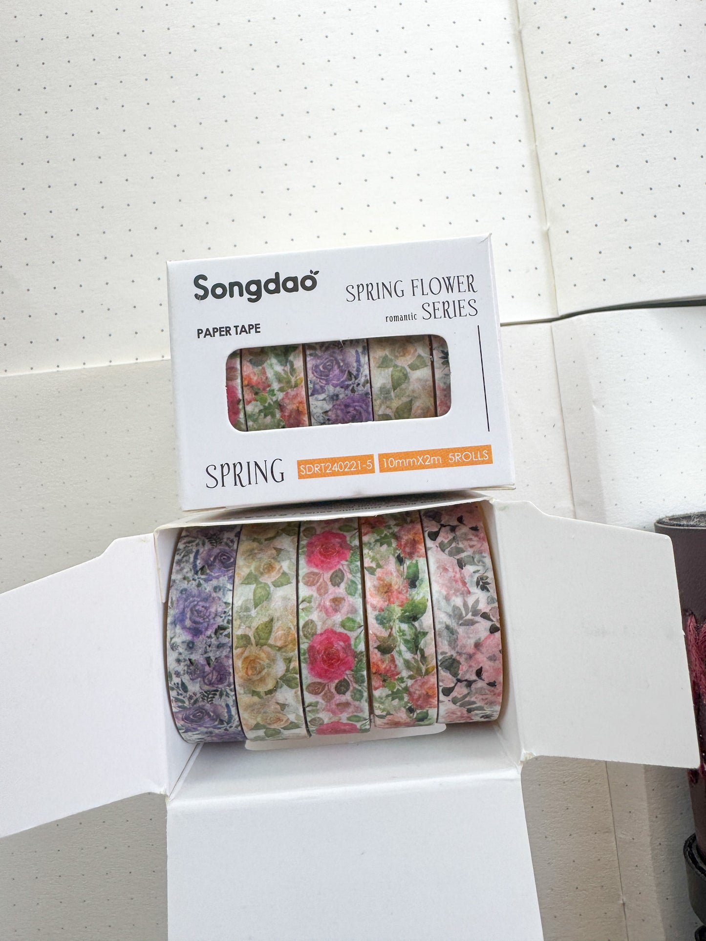 Sdrt240221-5 Spring Flower Series Washi Tape Set Paper Tape| 1cm* 2m set of 5