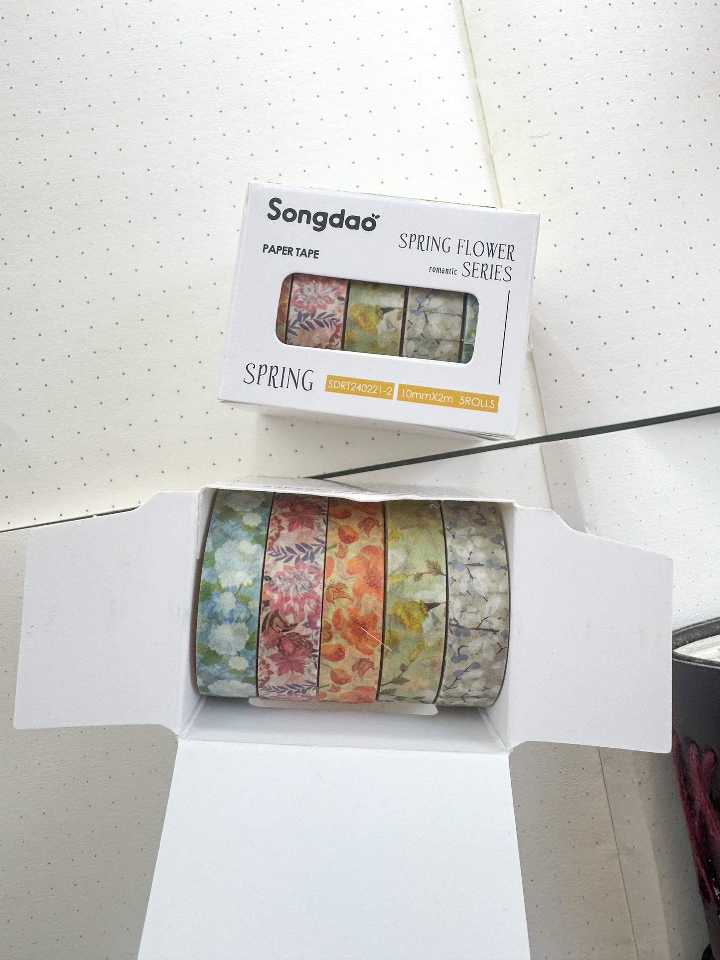 Sdrt240221-2 Spring Flower Series Washi Tape Set Paper Tape| 1cm* 2m set of 5