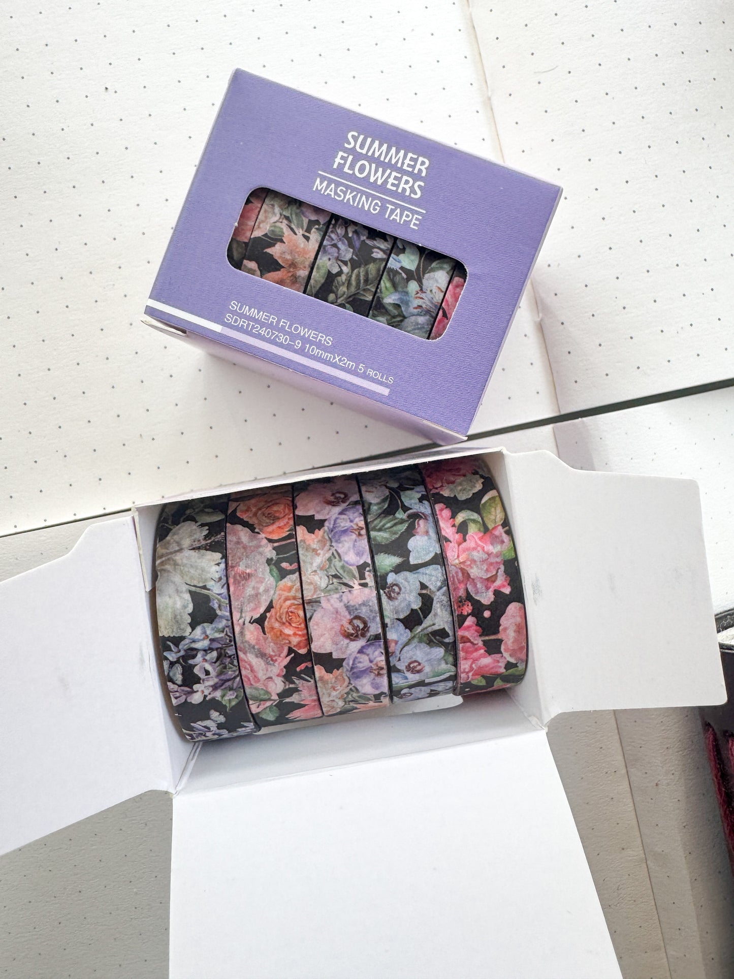 Sdrt240730-9 Summer Flower Series Washi Tape Set Paper Tape| 1cm* 2m set of 5