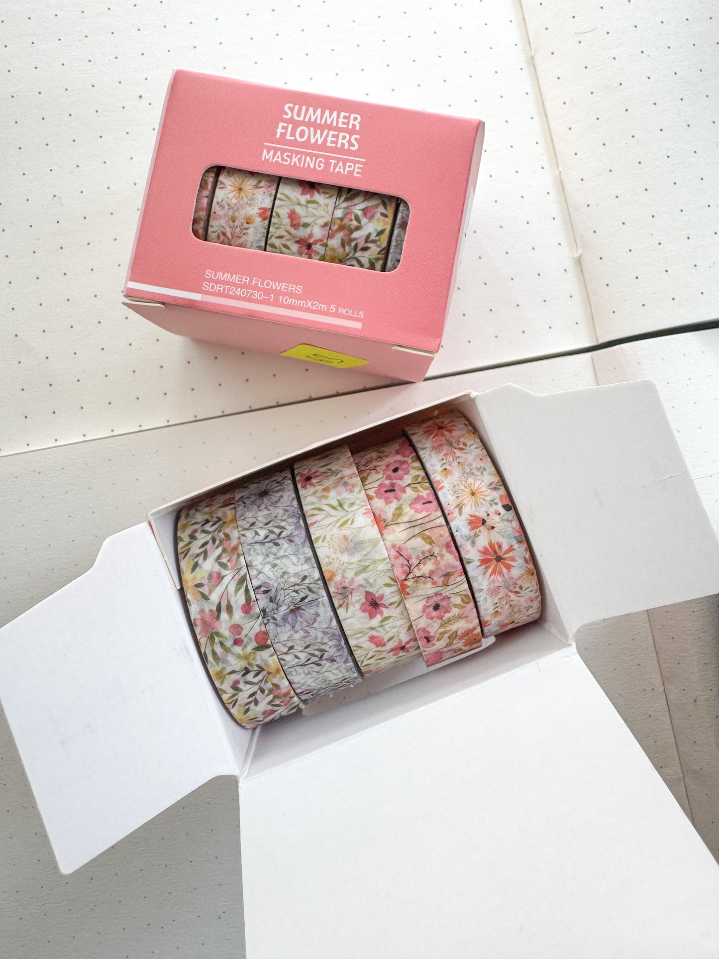 Sdrt240730-1 Summer Flower Series Washi Tape Set Paper Tape| 1cm* 2m set of 5