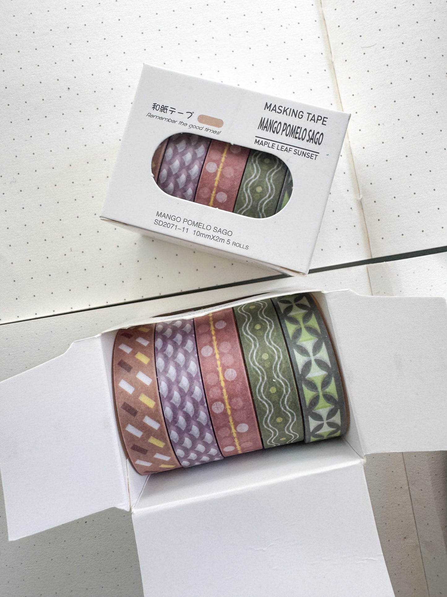 Sd2071-11 Mango Sago Series Washi Tape Set Paper Tape| 1cm* 2m set of 5