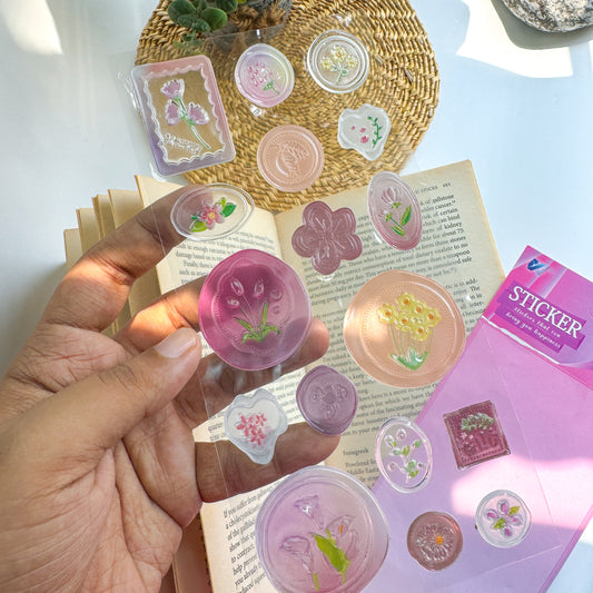 Wxppz|G-11| 3 Transparent Wax Seal Stamp| Wax Stamp Sticker