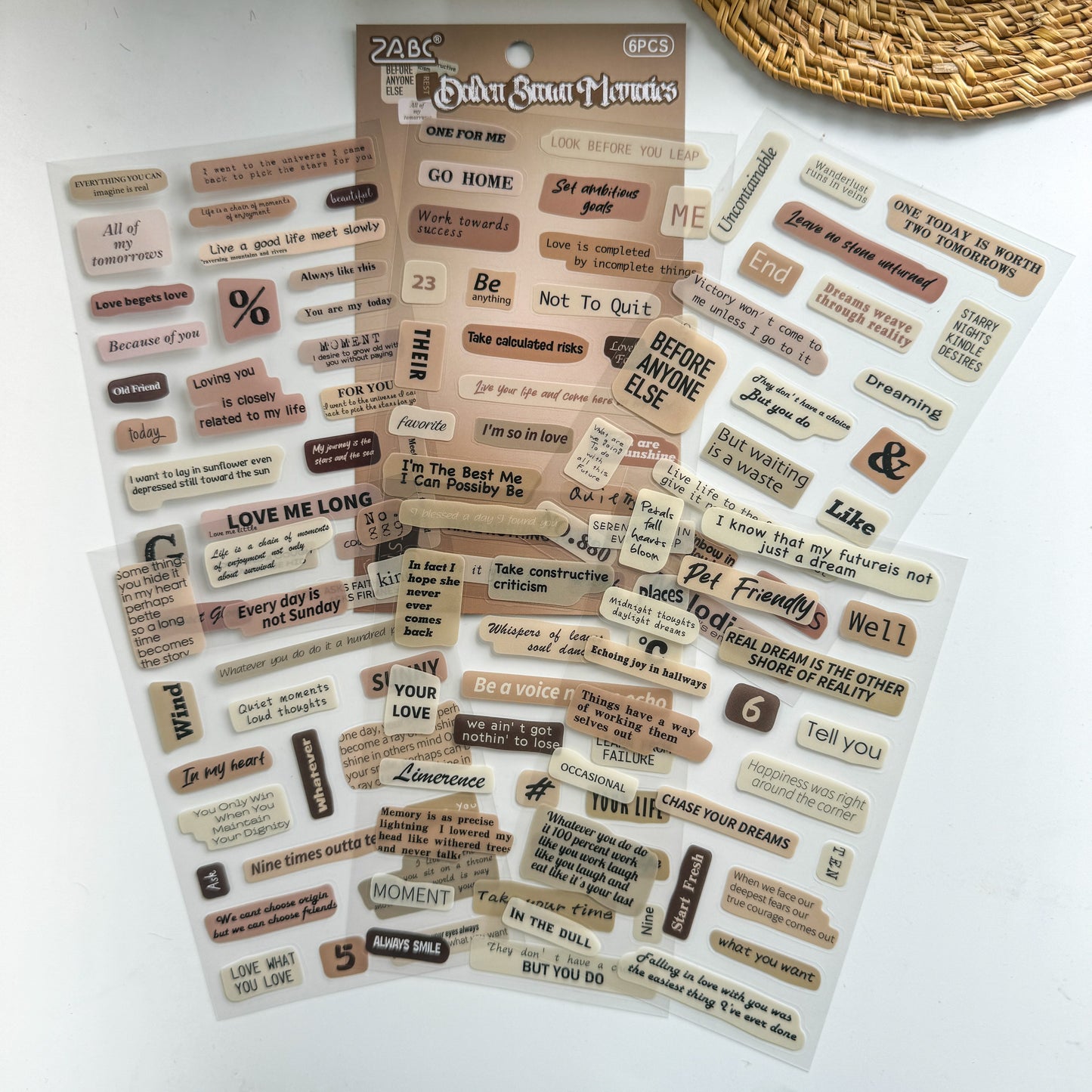 Xyjt605|G-10| Phase Sticker | Transparent Sticker | Set of 6 Sticker Sheet | Pre Cut Stickers | Kiss Cut Stickers