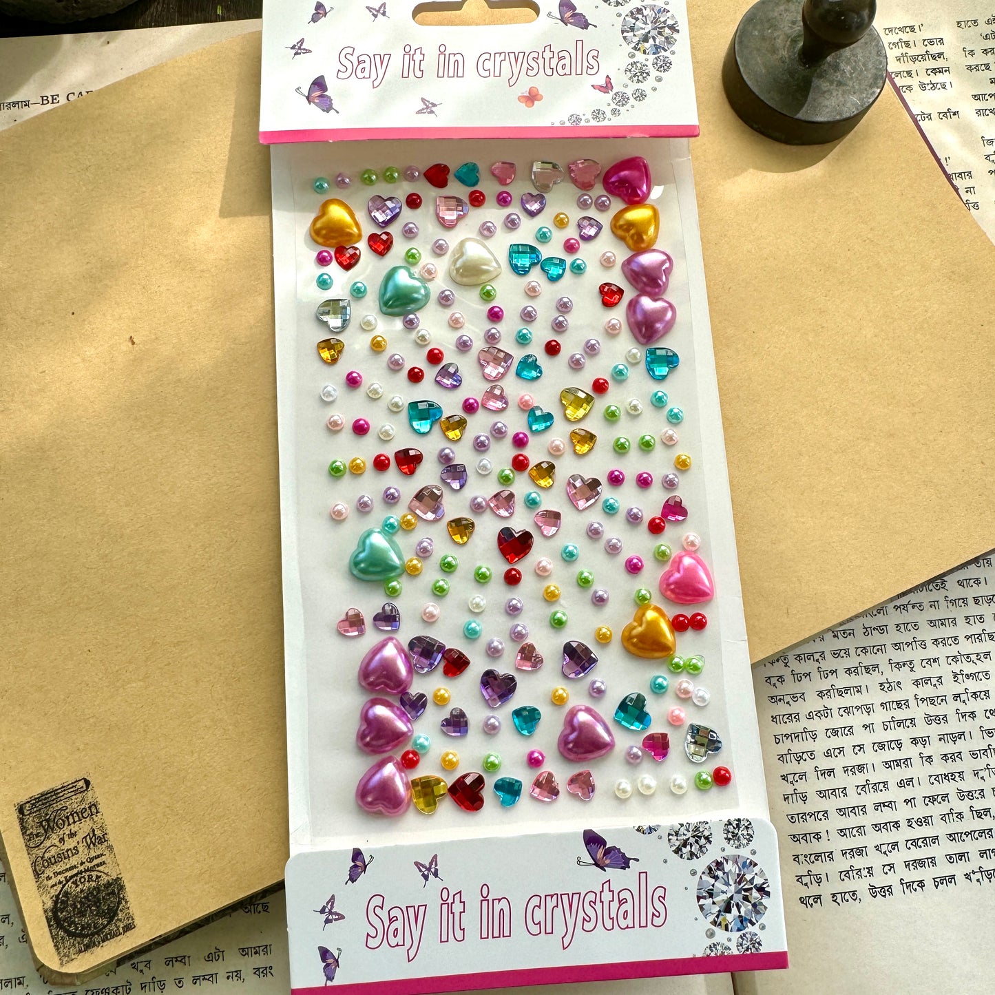 WDYLB Nov 3D Circle Journal Stone Sticker Multi colour - Stone Sticker - 1 sheet big | Pre cut