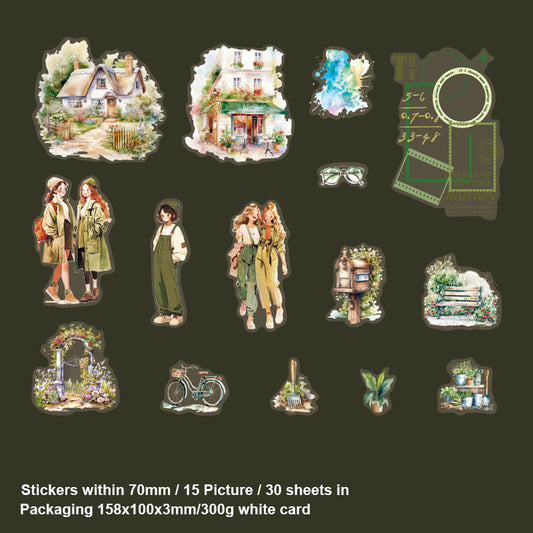 MG051-0024- |G3| Yan Ji PET sticker pack Chi Yu life series character life theme handbook decoration material 30 pieces 5 types