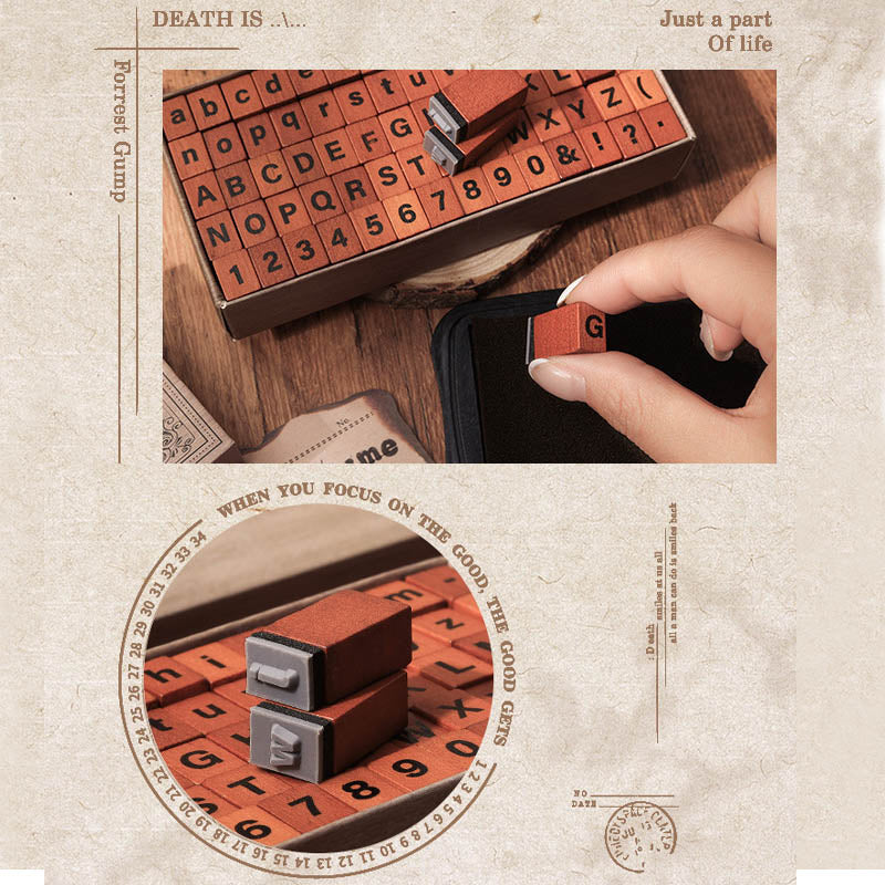 SGPJ201|R-C| - time stamp series English wooden hand account seal retro alphanumeric combination hand account