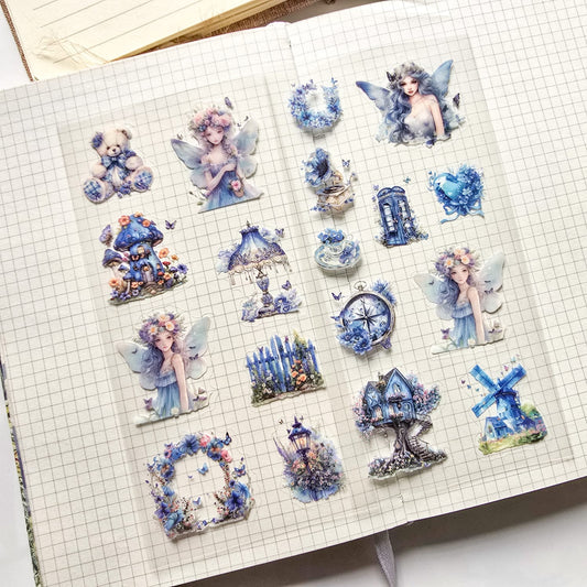 XYHM402|G9| - sticker pack Star Language Flower Dream series retro cut film handbook pet material stickers 6 pieces into 4 types