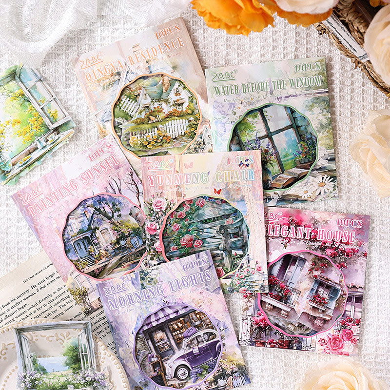 YJQF604 - sticker pack Yaju Qingfeng series creative handbook retro pet handbook material stickers 10 pieces