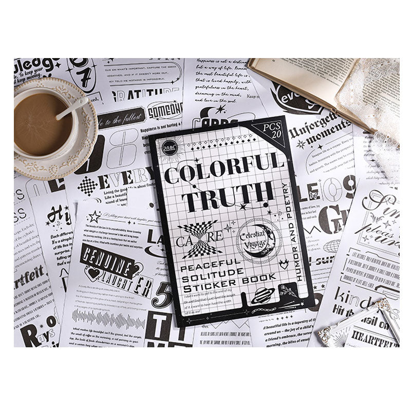 YMYS202 - stickers this humor and poetry series black and white English retro hand account material stickers diy stickers