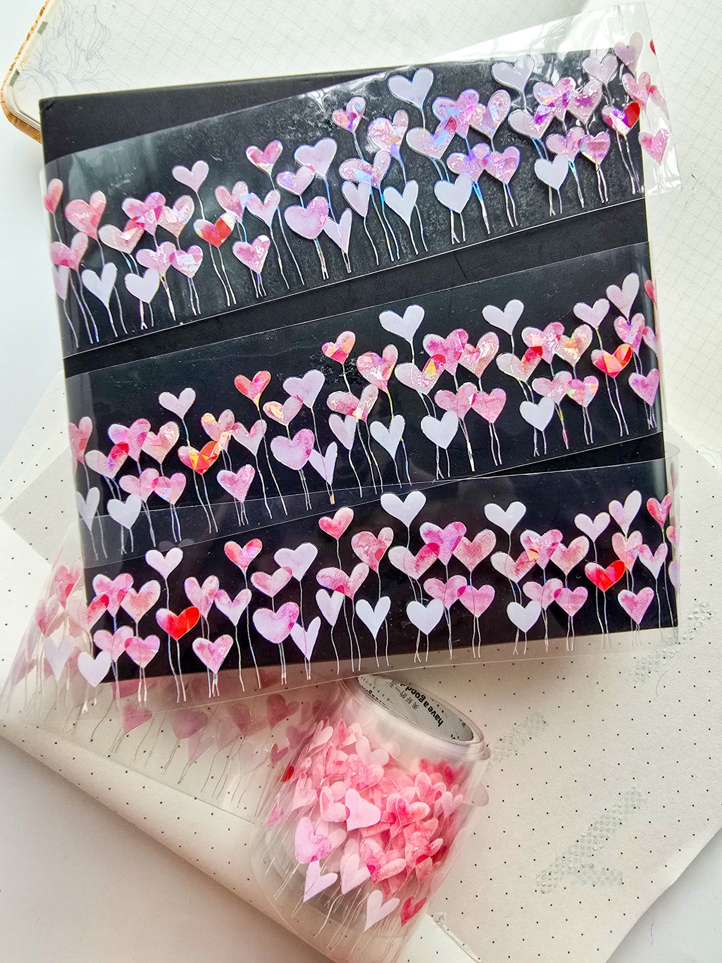MHD-JDDX004|RC| Transparent Love Sticker Roll Pink