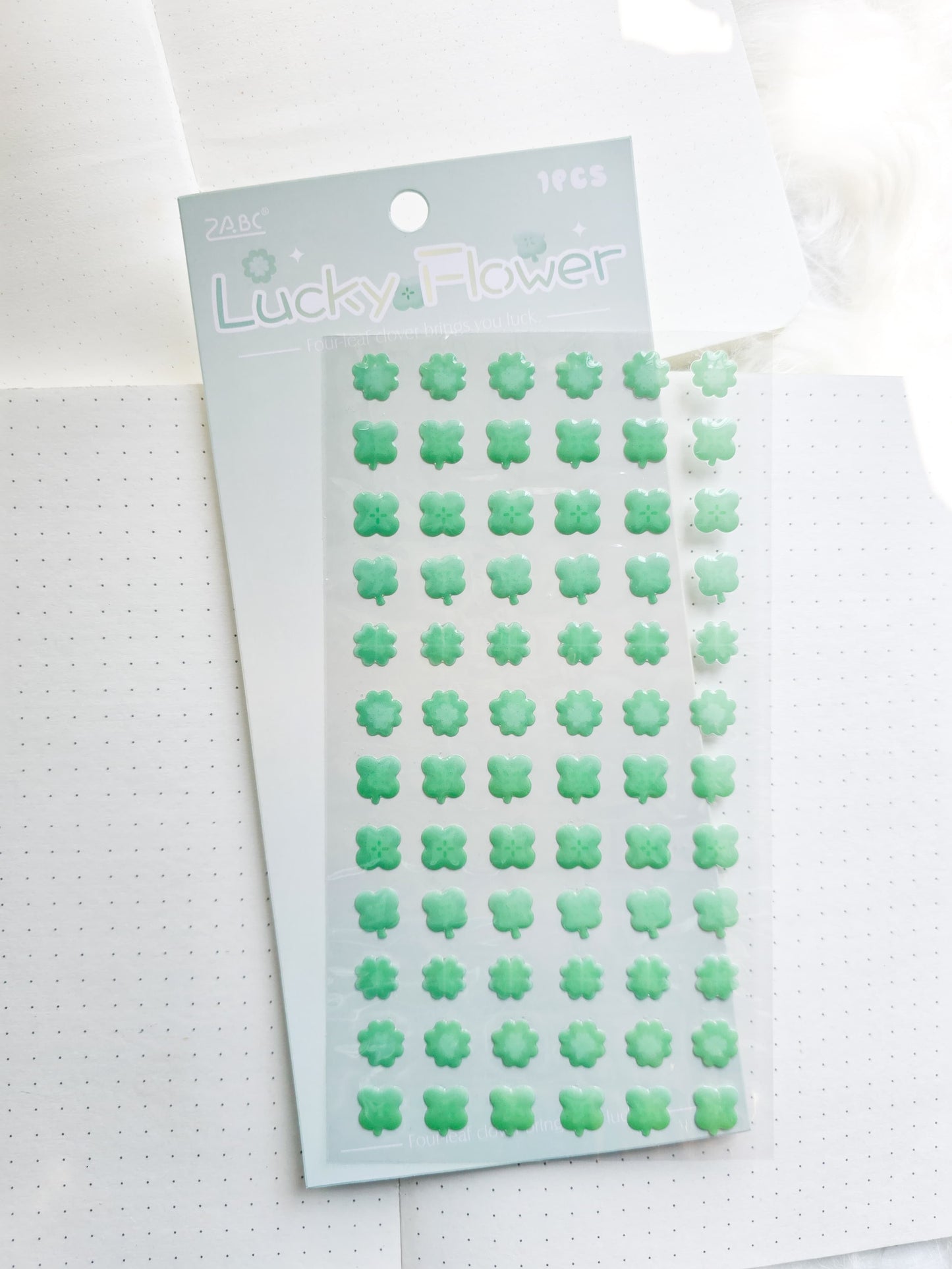 Ygth806 Lucky Leaf Fluffy Sticker 3D | 1 Sheet 100*185mm