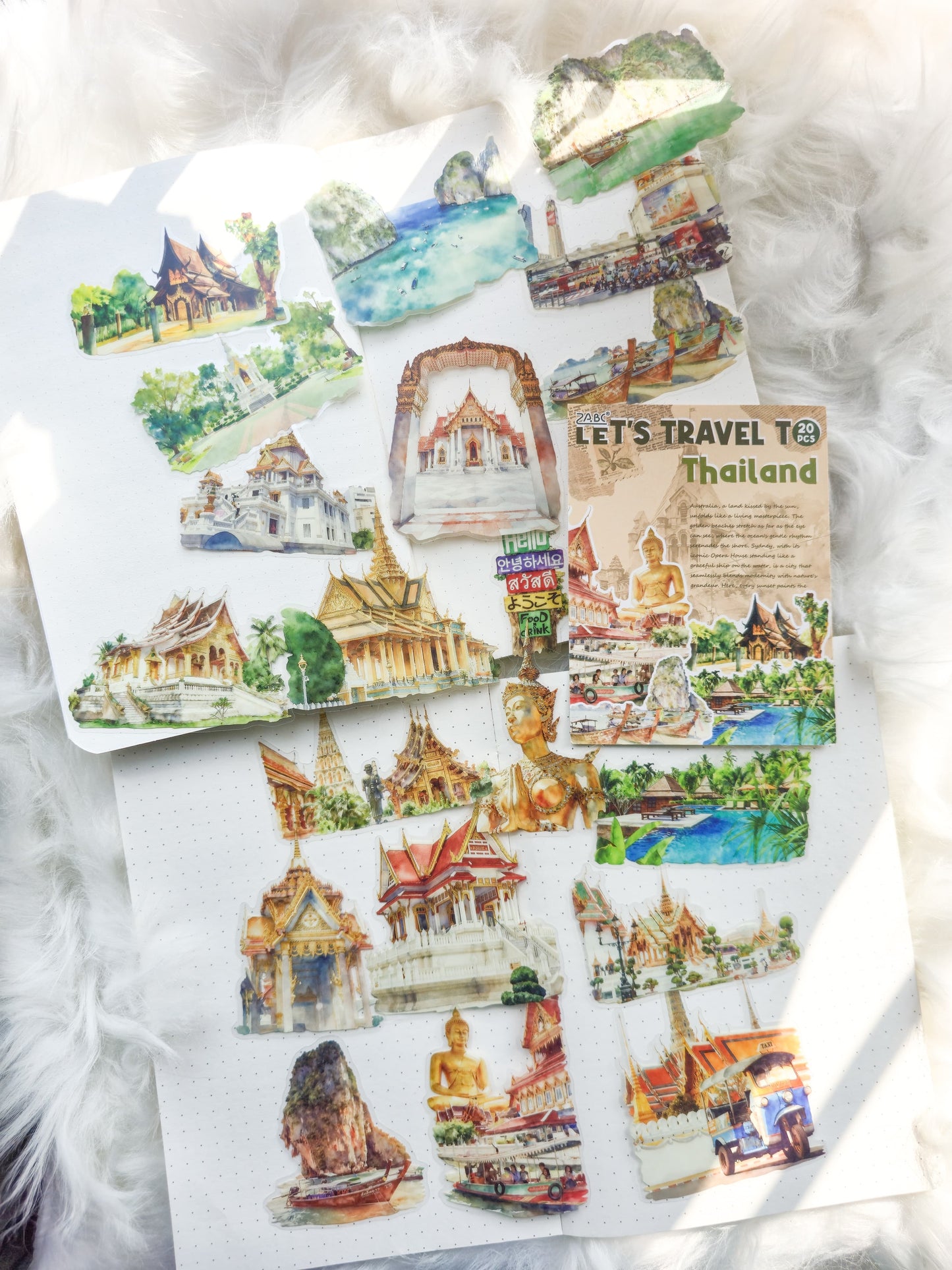 Ltmj807|G-2| Lets Travel To Thailand Pet Transparent Sticker | 20 Unique Pcs