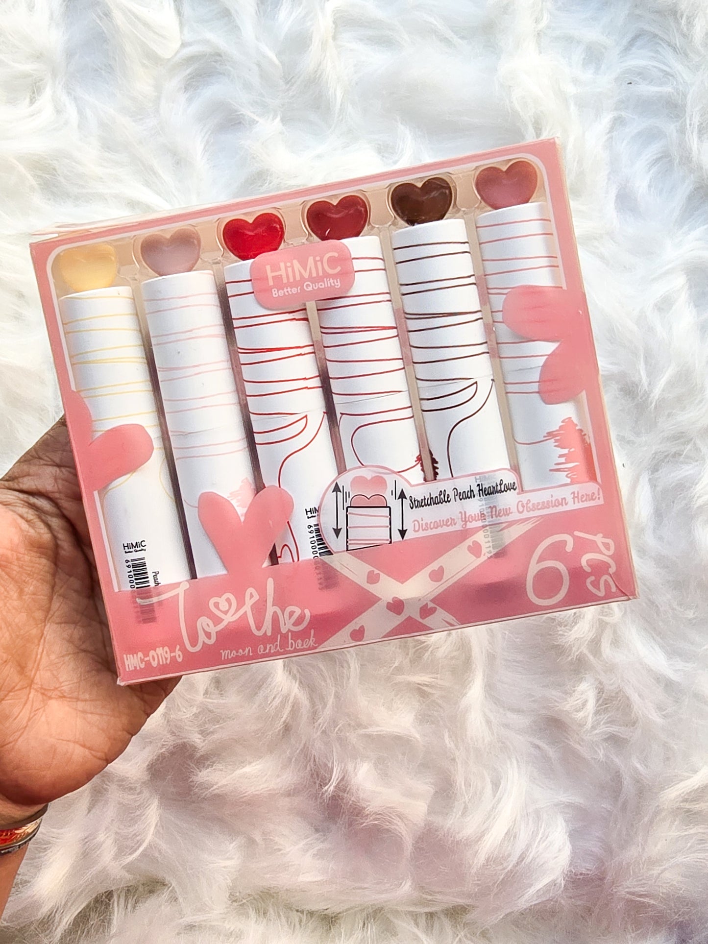 HMC-0119 Pinteresty Highlighter Pen | Peachy Heart | Set of 6 | Pastel