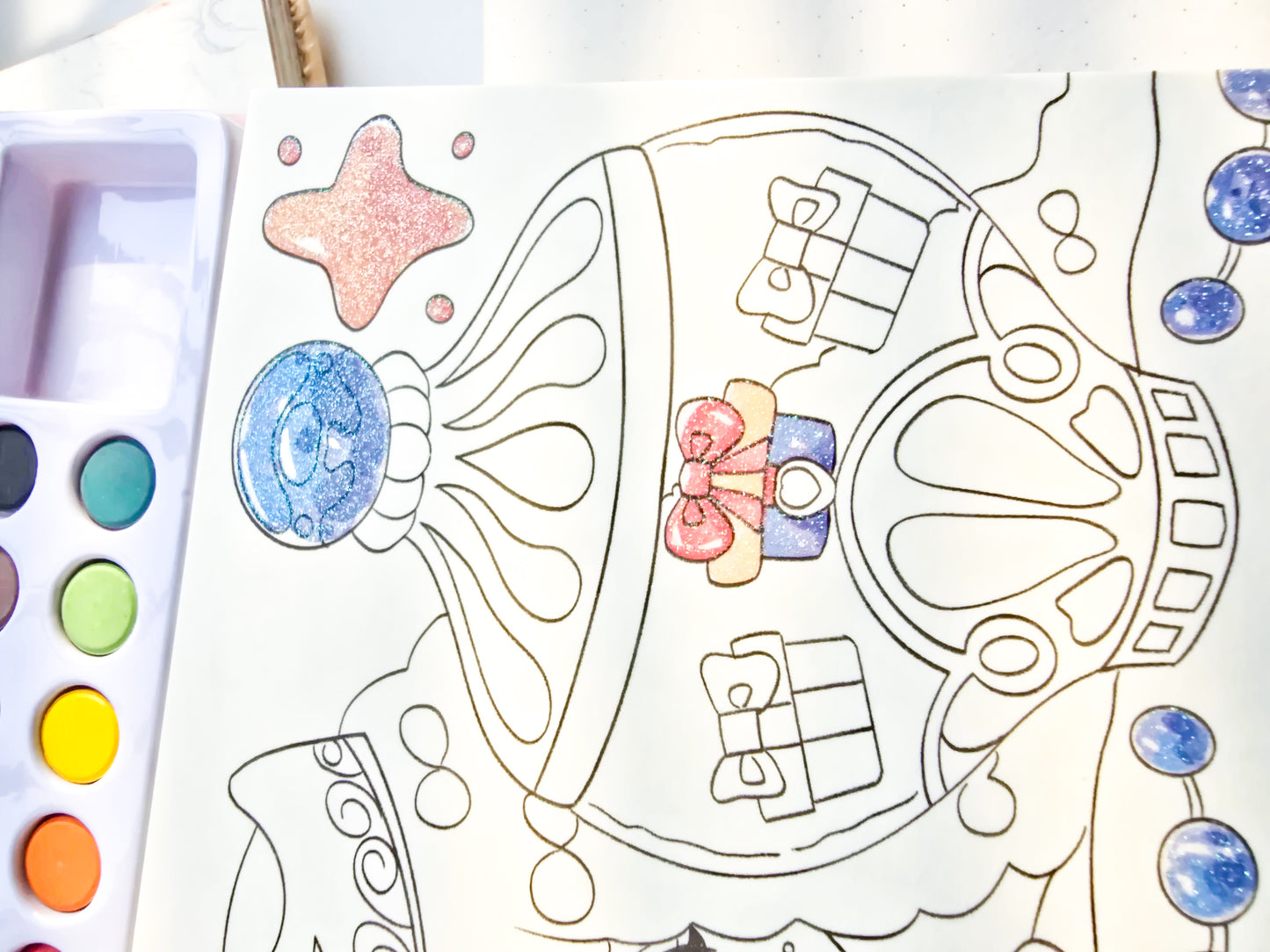 CB-0218(KQ)-3-CA | Rabbit's Adventure | Watercolour Colouring Book | 33.2*18.5*1.9 cm |