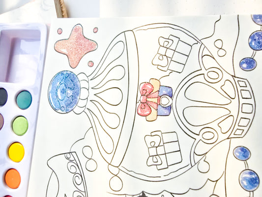 CB-0218(KQ)-3-CA | Rabbit's Adventure | Watercolour Colouring Book | 33.2*18.5*1.9 cm |