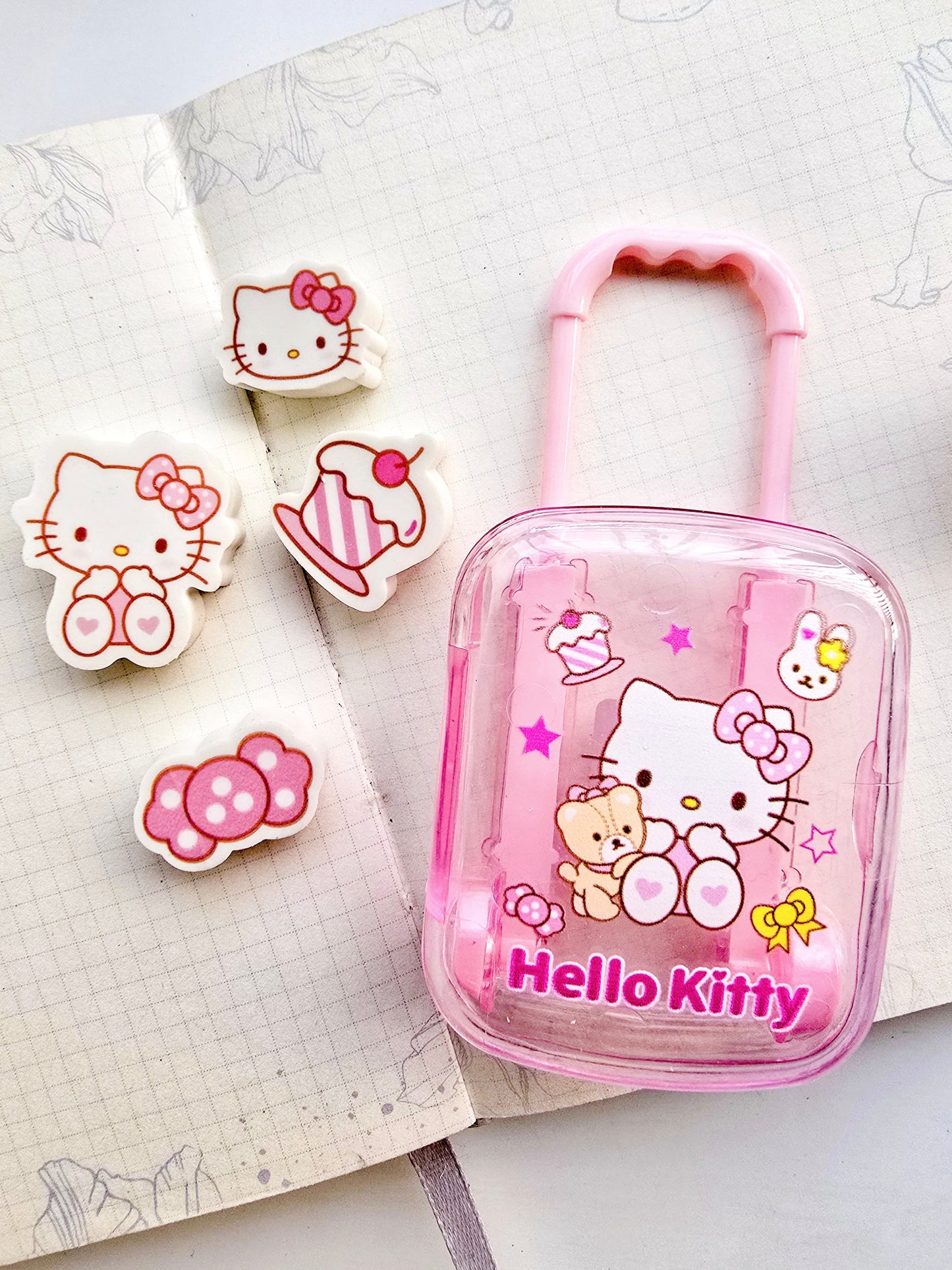 375 | Hello Kitty Cute Cat Trolley Basket Kawaii Eraser |