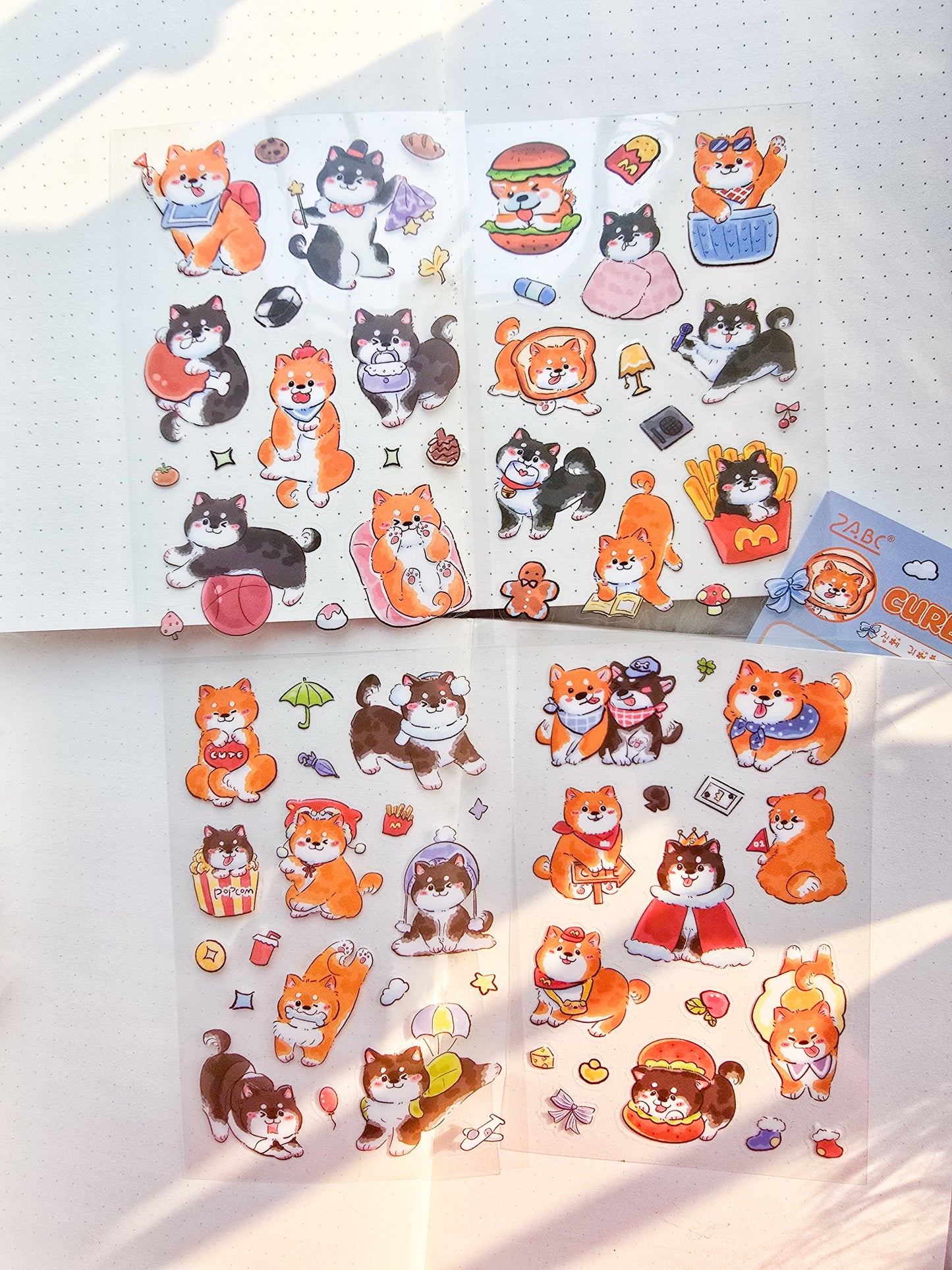 JYMQ-6-05|G-9| Cure Shiba Inu | PET | Transparent Sticker| 4 Sheets |