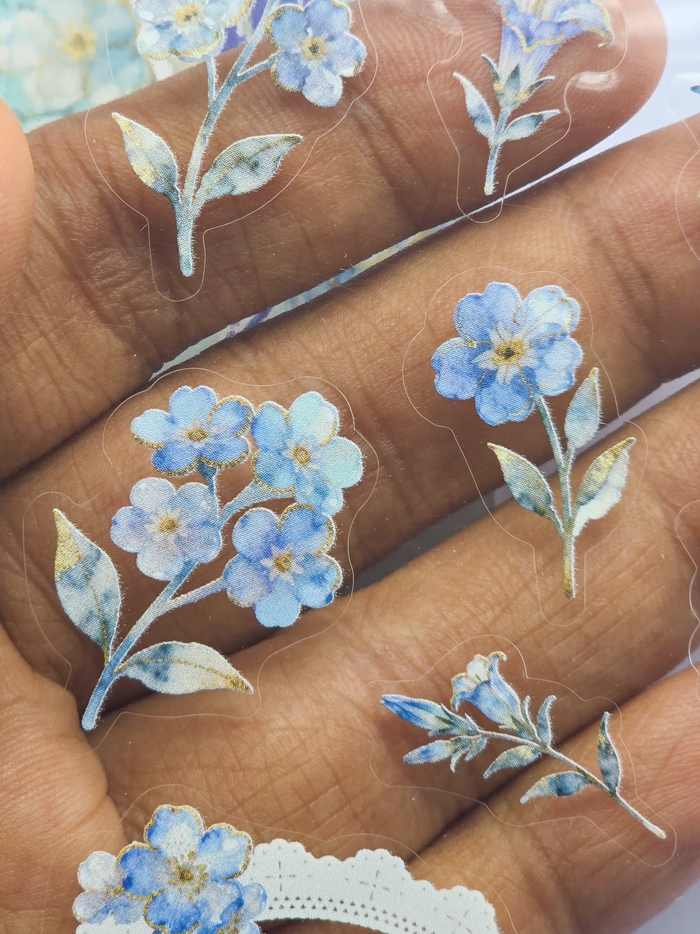 KJHY-602 | Blues Wallations | PET | Watercolour Flower Asthetic sticker | 100* 150mm
