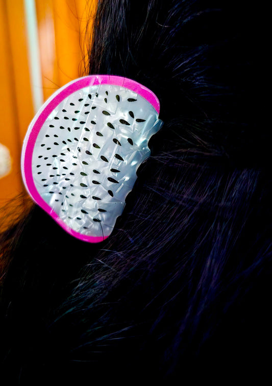 Hair Clip For Women & Girls Strong Grip Claw Clip | Cute Dragon Fruit Design |