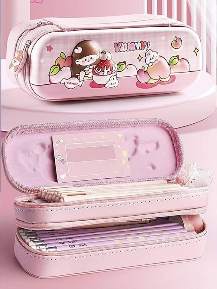 KBX-1062B | Yummy Girl |
Double Layer Space Pencil Case,3D Cover Pencil Zipper Pouch Bag,Compass School Kids Stylish Pen Holder Stationery Box |