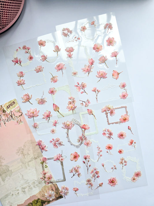KJHY-601 | Jasmine Annals | PET | Watercolour Flower Asthetic sticker | 100* 150mm