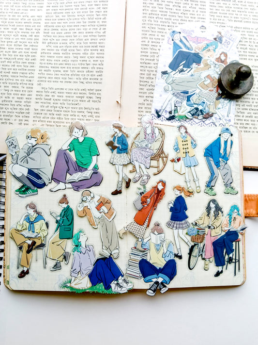 YRSH-602 | Spring Book Whisper Character Sticker 30Pcs PET | 70* 80mm