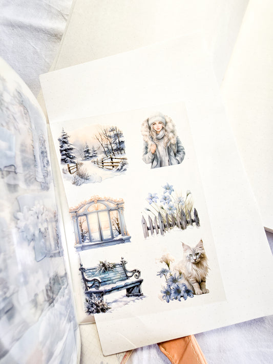 DSB-5351 | Four Seasons Tales Sticker Book | Featuring Vintage-Style Dreamy Aesthetics | 20 Sheets 10.5 * 14.8cm