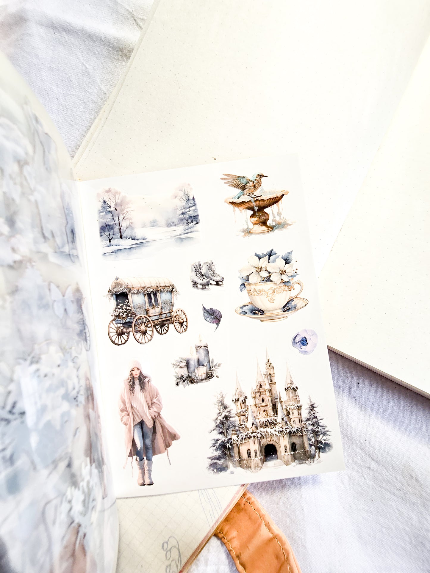 DSB-5351 | Four Seasons Tales Sticker Book | Featuring Vintage-Style Dreamy Aesthetics | 20 Sheets 10.5 * 14.8cm