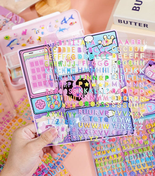 SL-BJL 01 | Alphabet Sticker | Kawaii Sticker | 2 Sheets | 25*20Cm |